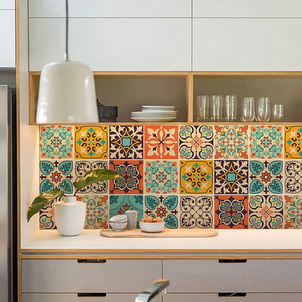 Spanish Floral Tile Wall Stickers 30pcs - SmartSouks