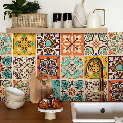 Spanish Floral Tile Wall Stickers 30pcs - SmartSouks