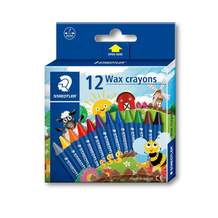 Staedtler 12 Wax Crayons in Assorted Colors - SmartSouks