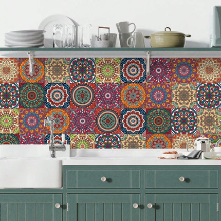 Talavera Style Tile Wall Stickers 30pcs 10x10cm - SmartSouks