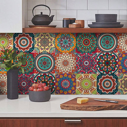 Talavera Style Tile Wall Stickers 30pcs 10x10cm - SmartSouks