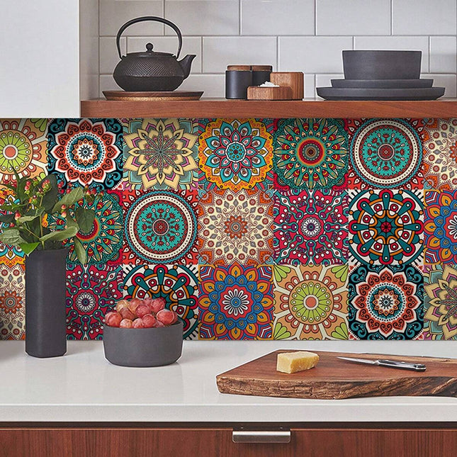 Talavera Style Tile Wall Stickers 30pcs 10x10cm - SmartSouks