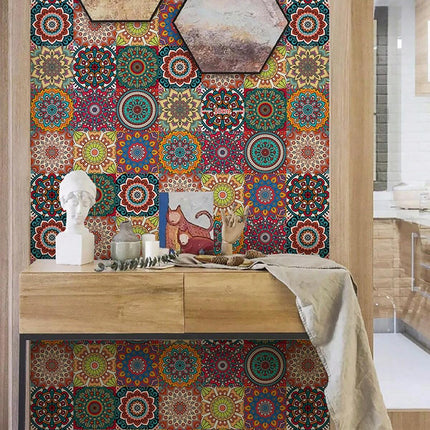 Talavera Style Tile Wall Stickers 30pcs 10x10cm - SmartSouks