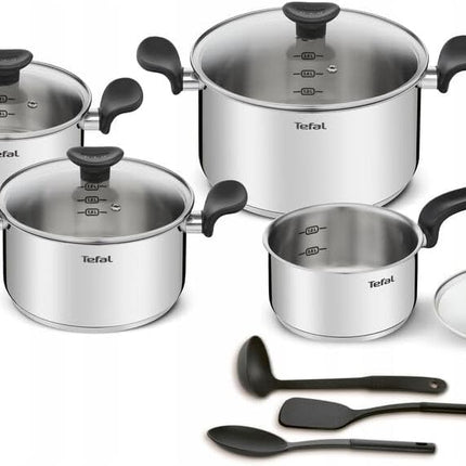 TEFAL Primary Pot Set, Stainless Steel, Induction, 11 Pieces - SmartSouks