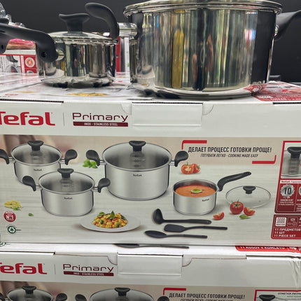 TEFAL Primary Pot Set, Stainless Steel, Induction, 11 Pieces - SmartSouks