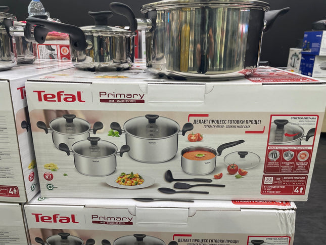 TEFAL Primary Pot Set, Stainless Steel, Induction, 11 Pieces - SmartSouks