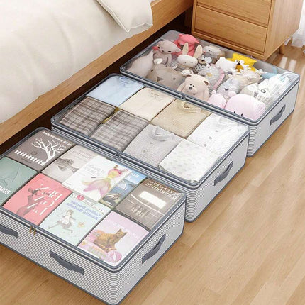 Underbed Storage Bag – Flat Foldable Organizer for Quilts & Clothes - SmartSouks