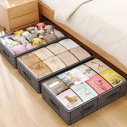 Underbed Storage Bag – Flat Foldable Organizer for Quilts & Clothes - SmartSouks