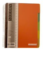 University Copybook 5-Subject A4 Orange Plastic Cover Spiral Square 200Sh 80G / ARGOS BTS - SmartSouks
