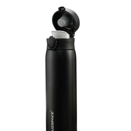 Uzspace Double Wall Stainless Steel Water Bottle Thermos Insulated 480ml 4076 BlackWater Bottles