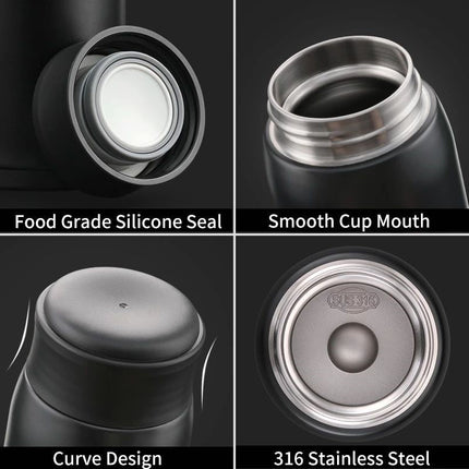 Uzspace Double Wall Thermos Stainless Steel Insulated Water Bottle X5 500ml 4075 BlackWater Bottles