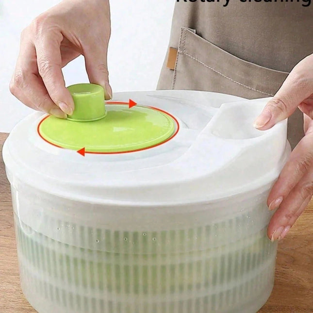 Vegetable Salad Dehydrator Double-Layer Drain Washing Basin - Green - SmartSouks