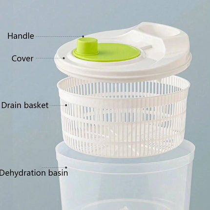 Vegetable Salad Dehydrator Double-Layer Drain Washing Basin - Green - SmartSouks