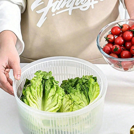 Vegetable Salad Dehydrator Double-Layer Drain Washing Basin - Green - SmartSouks