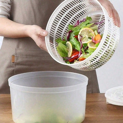 Vegetable Salad Dehydrator Double-Layer Drain Washing Basin - Green - SmartSouks
