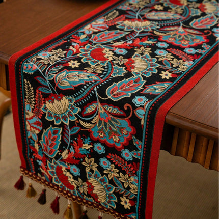 Vintage Style Red Floral Table Runner 35*200cm - SmartSouks
