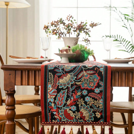 Vintage Style Red Floral Table Runner 35*200cm - SmartSouks