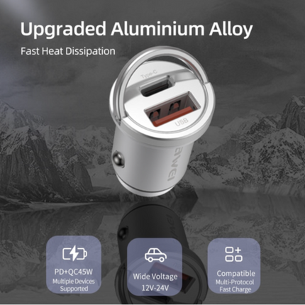 Car Fast Charger PD 30W + QC3.0 /AWEI C-854 Black