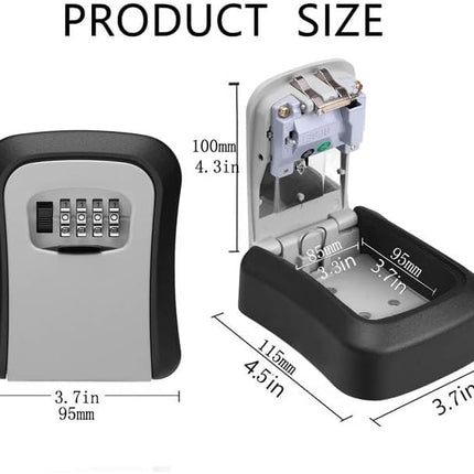 Wall-Mounted Key Safe Lock Box (Grey) - SmartSouks