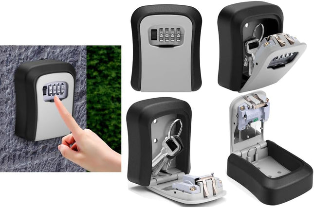 Wall-Mounted Key Safe Lock Box (Grey) - SmartSouks