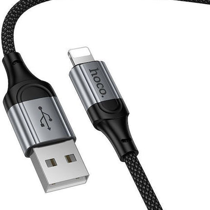 HOCO Fast Charging Type-C to Lightning Spring Braided 1.5m Data Cable (Black)