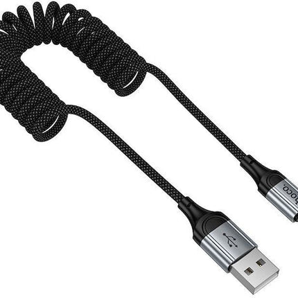 HOCO Fast Charging Type-C to Lightning Spring Braided 1.5m Data Cable (Black)