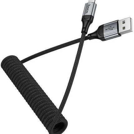 HOCO Fast Charging Type-C to Lightning Spring Braided 1.5m Data Cable (Black)