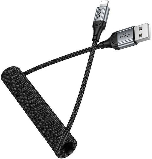 HOCO Fast Charging Type-C to Lightning Spring Braided 1.5m Data Cable (Black)
