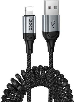 HOCO Fast Charging Type-C to Lightning Spring Braided 1.5m Data Cable (Black)