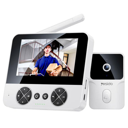 Yesido KM27 Wi-Fi Video Doorbell, 2K, WhiteVideo Doorbell
